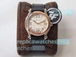 ZF Factory Chopard Ladies Watch Leather Strap 36 Watch Rose Gold Replica Happy Sport Watch
